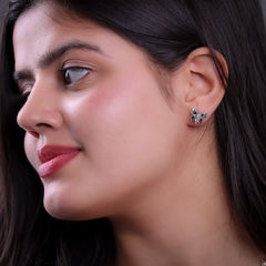 Abstract Buttefly Silver Earrings