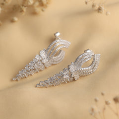 Embellished Symphony 925 Silver Zirconia Earrings