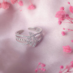 Ethereal Elegance SIlver RIng CZ Stones