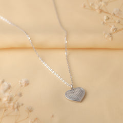 Heart's Whisper Silver Necklace