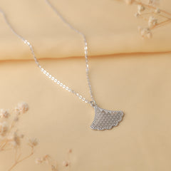 Ornate Winglet Silver Necklace With Pendant