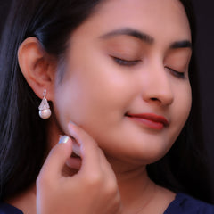 Pearly Radiance Silver Earrings For Women