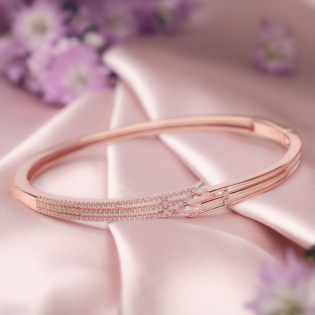 Rose Gold Dazzling Dawn Kada Amishka Jewels