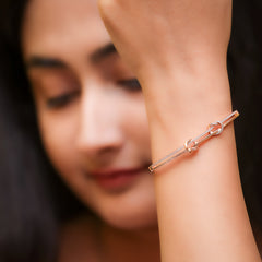 Rose Gold Knots of Love Kada Amishka Jewels