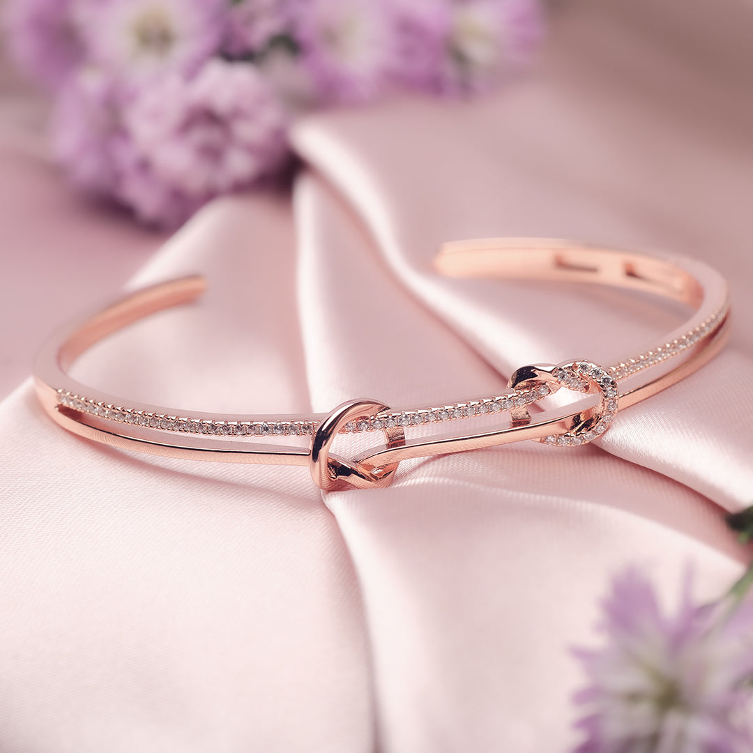 Rose Gold Knots of Love Kada Amishka Jewels