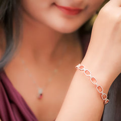 Rose Gold Oval Shimmer Kada Amishka Jewels