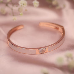 Rose Gold Pink Heart Kada Amishka Jewels