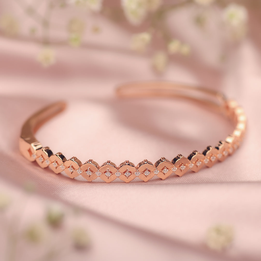 Rose Gold Radiance Kada Amishka Jewels