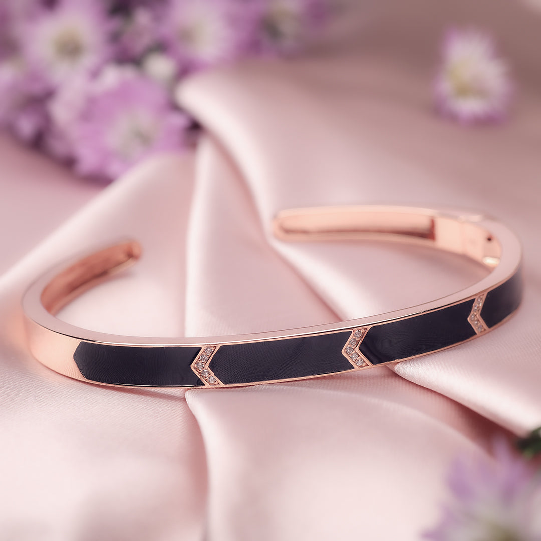 Rose Gold Rhapsody Kada Amishka Jewels