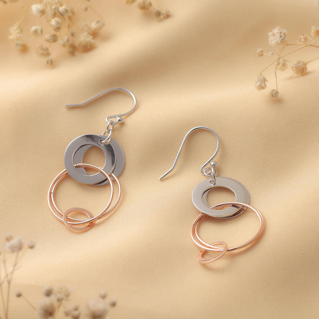 Sculpted Harmony Silver Earrings Amishka Jewels