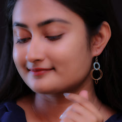 Sculpted Harmony Silver Earrings Amishka Jewels