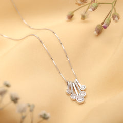 Silver Cascade Pendant and Chain Amishka Jewels