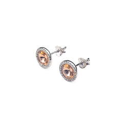 Silver Charm Swarovski Earrings Amishka Jewels