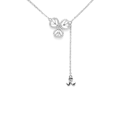 Silver Clover Drop Pendant & Chain Amishka Jewels