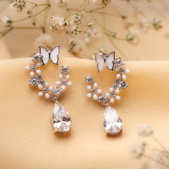 Silver Fairy Wings Earrings Amishka Jewels