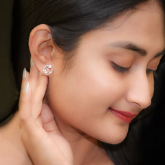 Silver Flutter Garden MOP Earrings Amishka Jewels