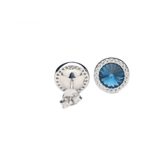 Silver Galaxy Blue Swarovski Earrings Amishka Jewels