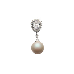 Silver Glimmering Pearl Drop Earrings Amishka Jewels