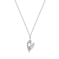 Silver Glowing Heart Pendant and Chain Amishka Jewels