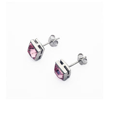 Silver Innocence Pink Swarovksi Earrings Amishka Jewels