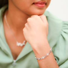 Silver Luminous Lace Bracelet Amishka Jewels