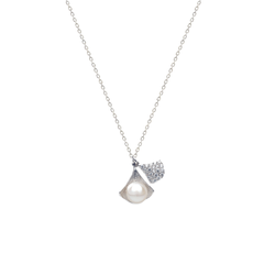 Silver Ocean Drop Pearl Pendant and Necklace Amishka Jewels