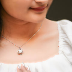 Silver Radiant Pearl Pendant and Chain Amishka Jewels