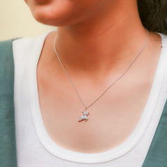 Silver Reindeer Pendant and Chain Amishka Jewels