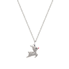 Silver Reindeer Pendant and Chain Amishka Jewels