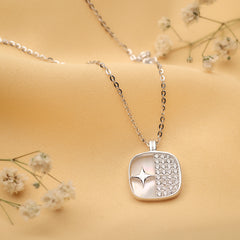 Silver Star Square Pendant and Chain Amishka Jewels