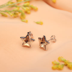 Silver Stellar Swarovski Earrings Amishka Jewels