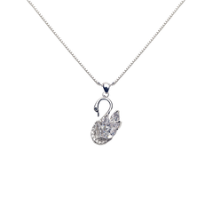 Silver Swan Princess Pendant and Necklace Amishka Jewels