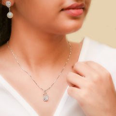 Silver Swan Princess Pendant and Necklace Amishka Jewels