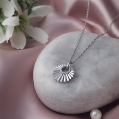 Sunburst Shine Silver Necklace For Women