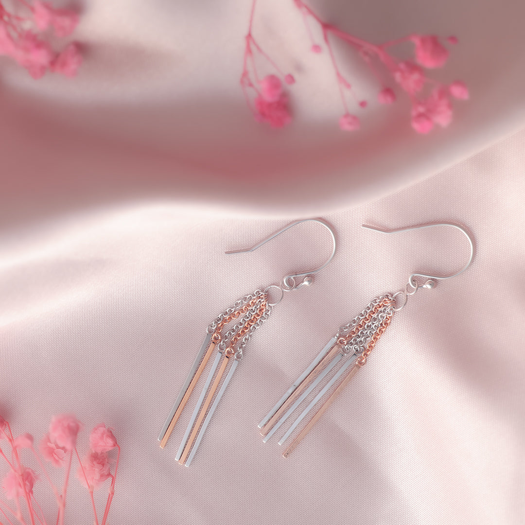 Twinkling Chimes Silver Earrings For Women Amishka Jewels